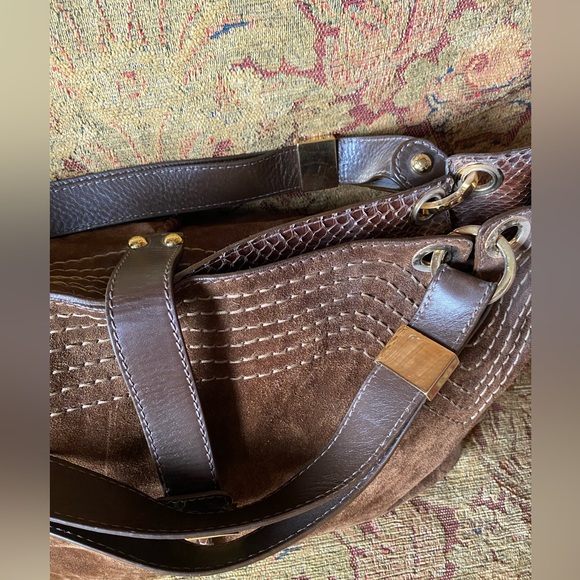 Vintage Jimmy Choo Brown Suede Handbag - Picture 5 of 15